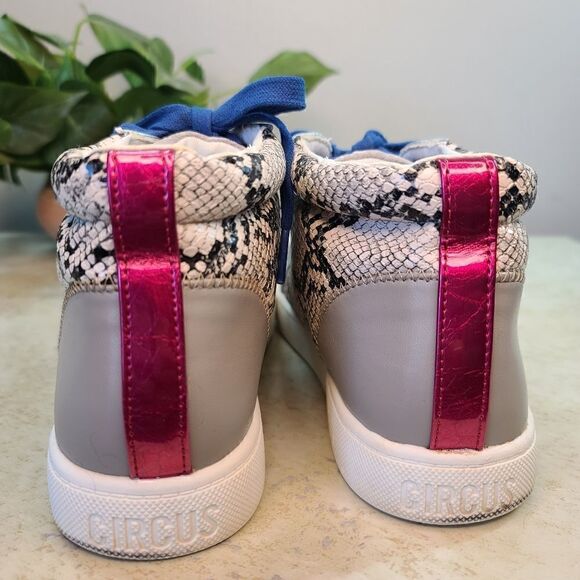 Circus by Sam Edelman Deszi High Top 9 Gray Silver Snakeskin - Picture 6 of 7